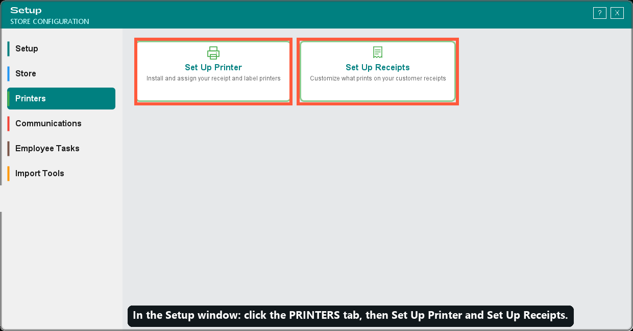 How to get there: the Printers tab